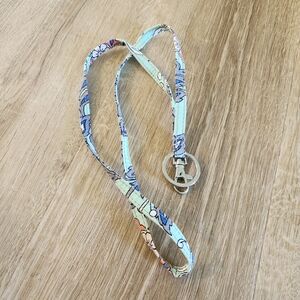 Vera Bradley Mint Green Fan Flowers Print Lanyars